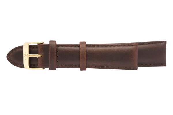 Brown Leather Strap Gold Buckle