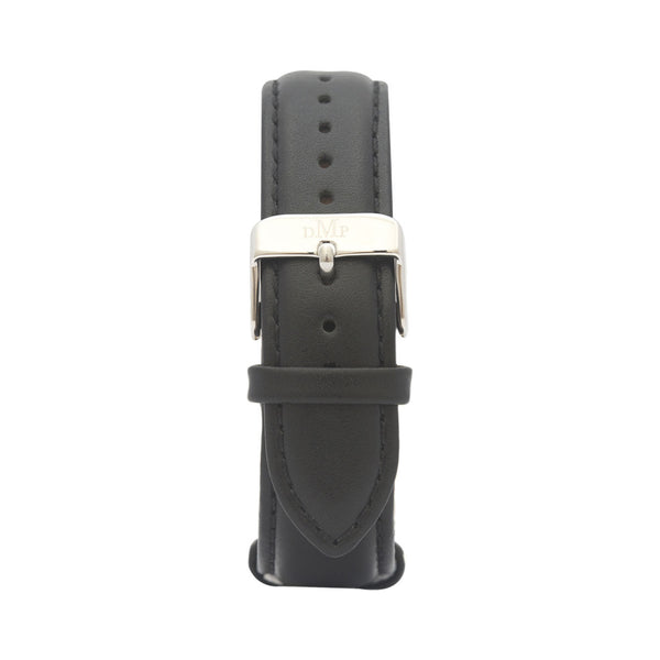 Black Leather Strap Silver Buckle