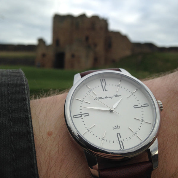 Northumberland Castle Australian Designer Silver Watch Fob Brown Leather strap Black Nato Strap Luxury